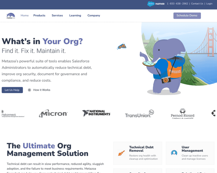 Metazoa company homepage snapshot