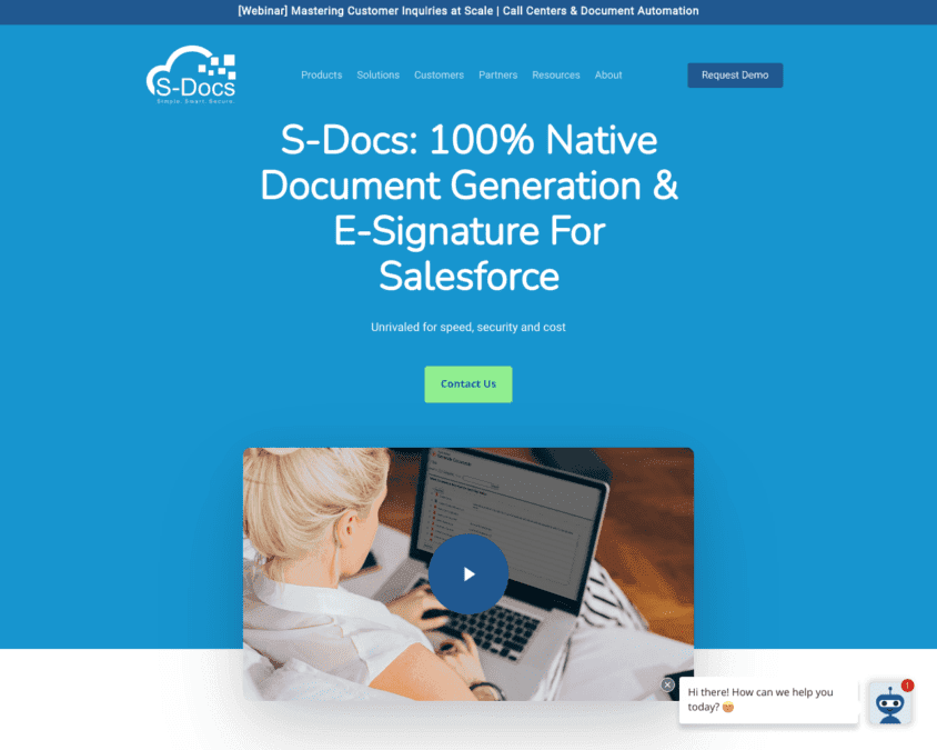 S-Docs company homepage snapshot