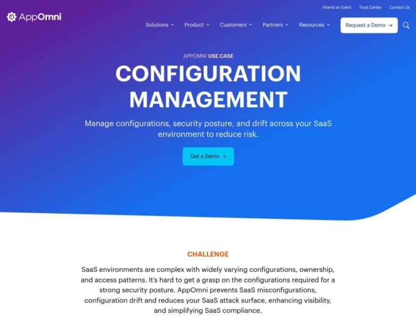 AppOmni Configuration Management Home Page