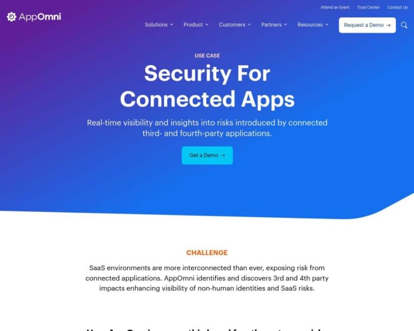 AppOmni Connected Apps Home Page