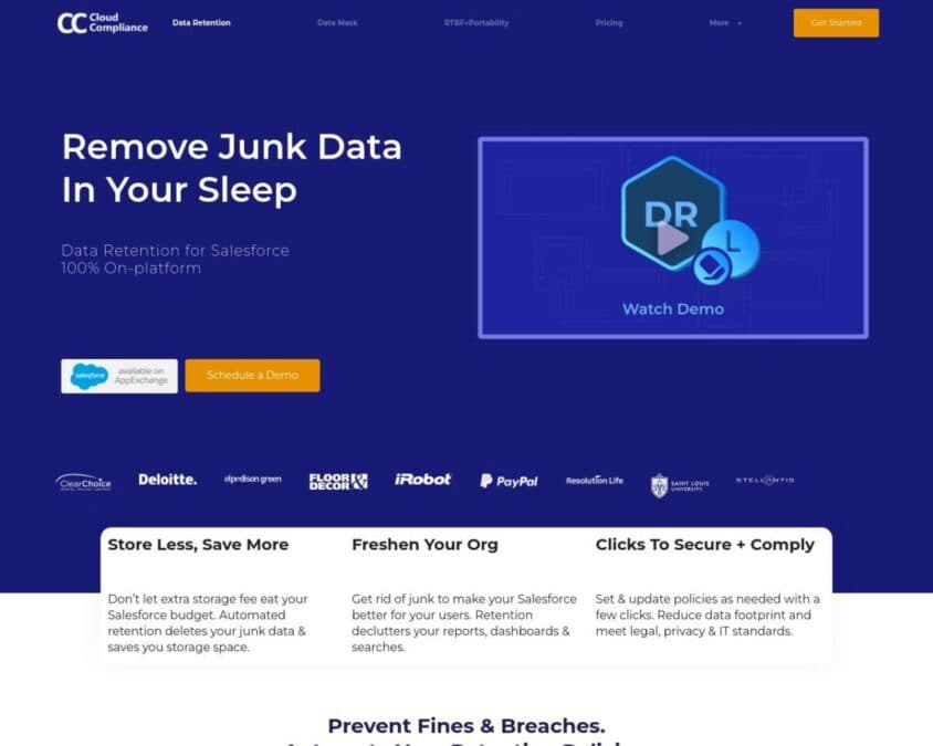 Cloud Compliance Data Retention Home Page