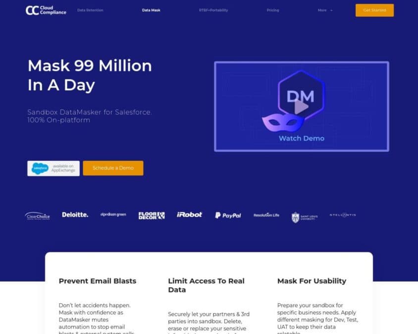 Cloud Compliance Data Masker Home Page