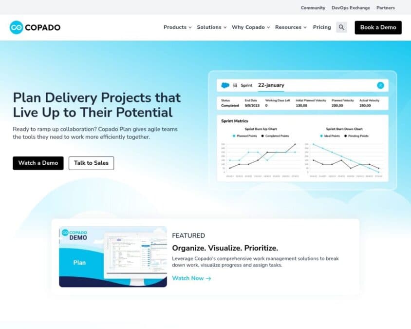 Copado Agile Planning Home Page