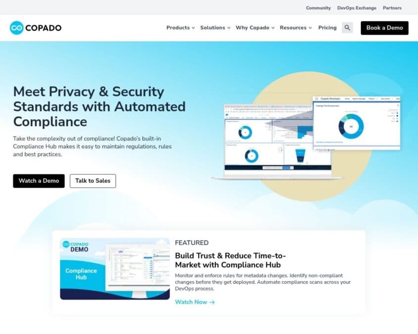Copado Compliance Hub Home Page