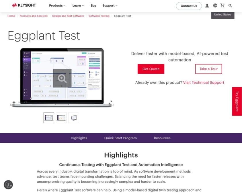 Eggplant Test Home Page