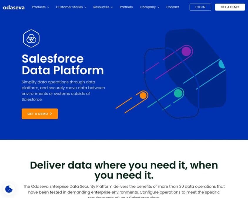 Odaseva Salesforce Data Platform Home Page