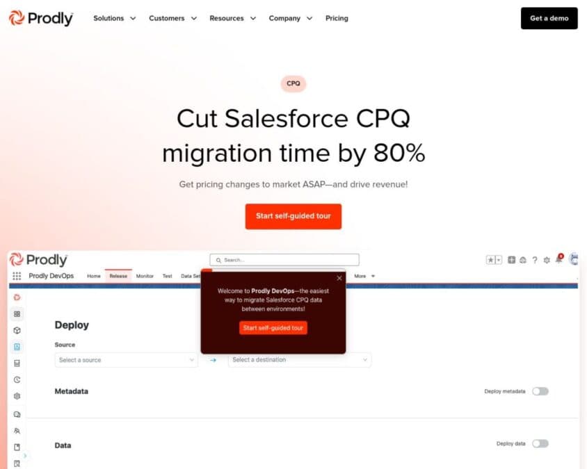 Prodly CPQ Home Page