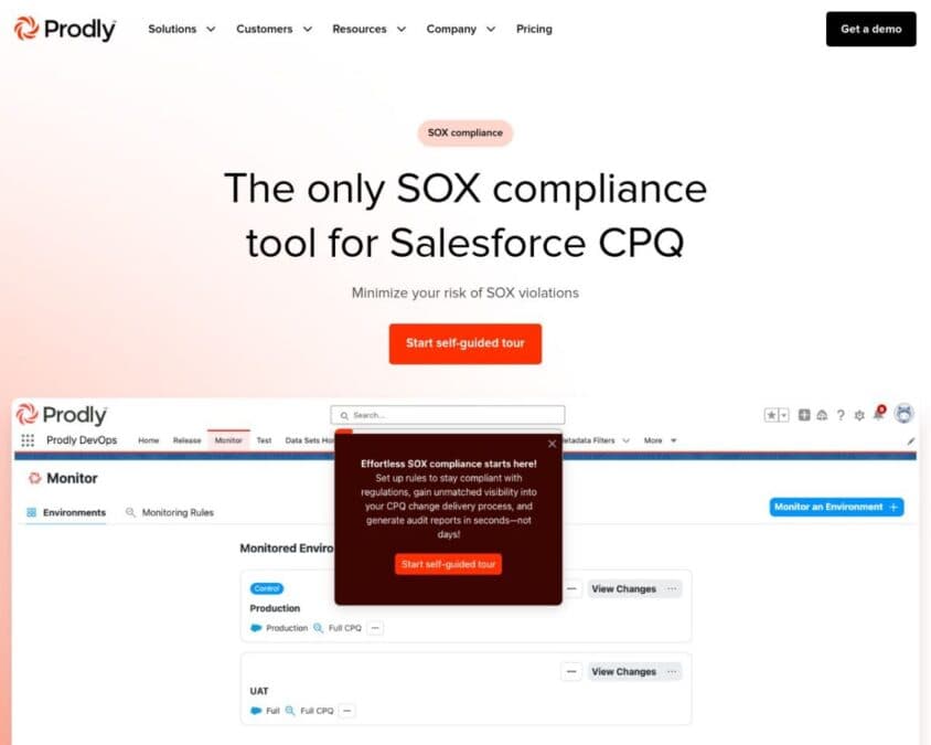 Prodly SOX Compliance Home Page