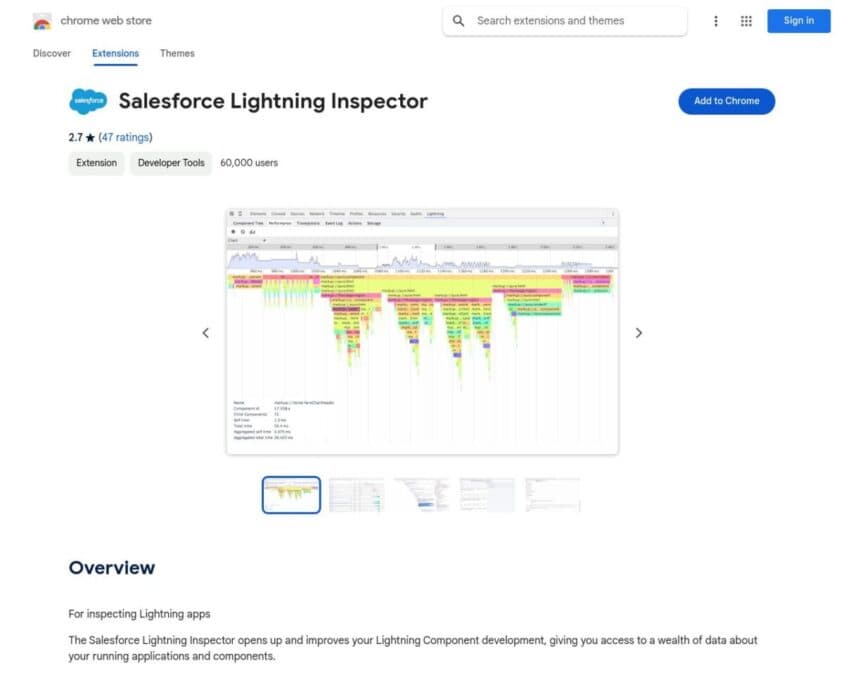 Salesforce Lightning Inspector Home Page