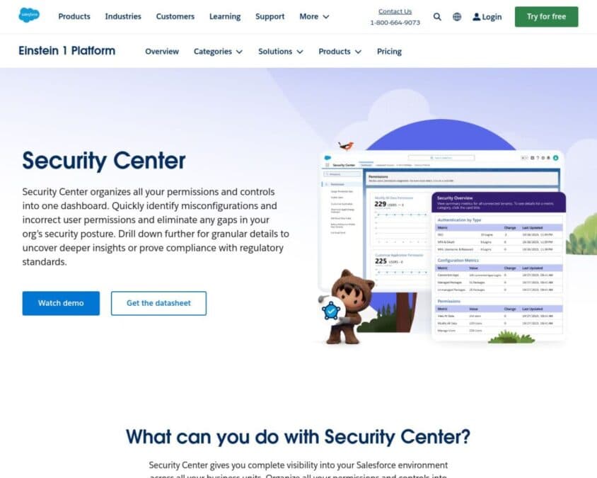 Salesforce Security Center Home Page