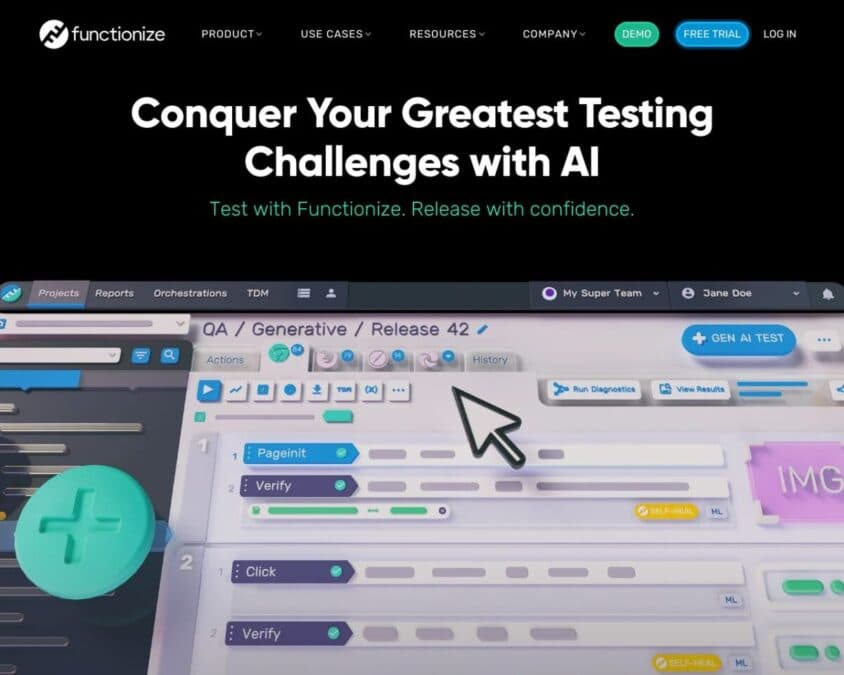 Functionize Product Home Page
