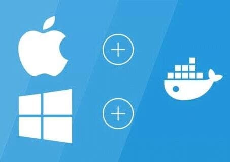 logo with apple windows and docker