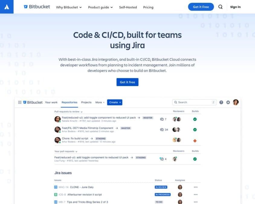 Bitbucket Home Page