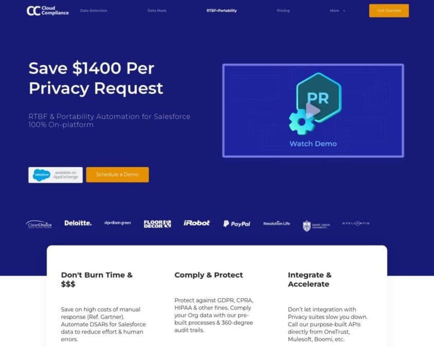 Cloud Compliance Privacy Rights Automation Home Page
