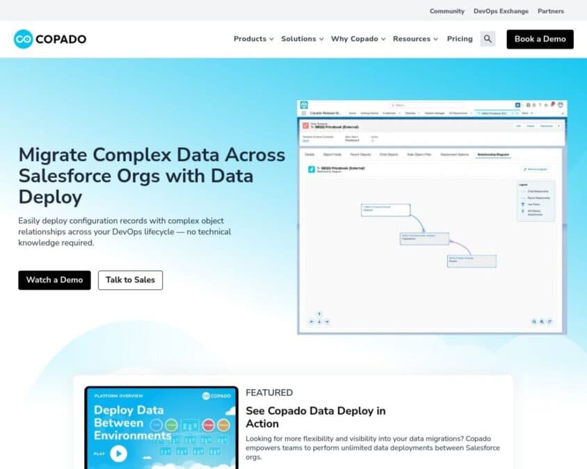Copado Data Deployment Home Page