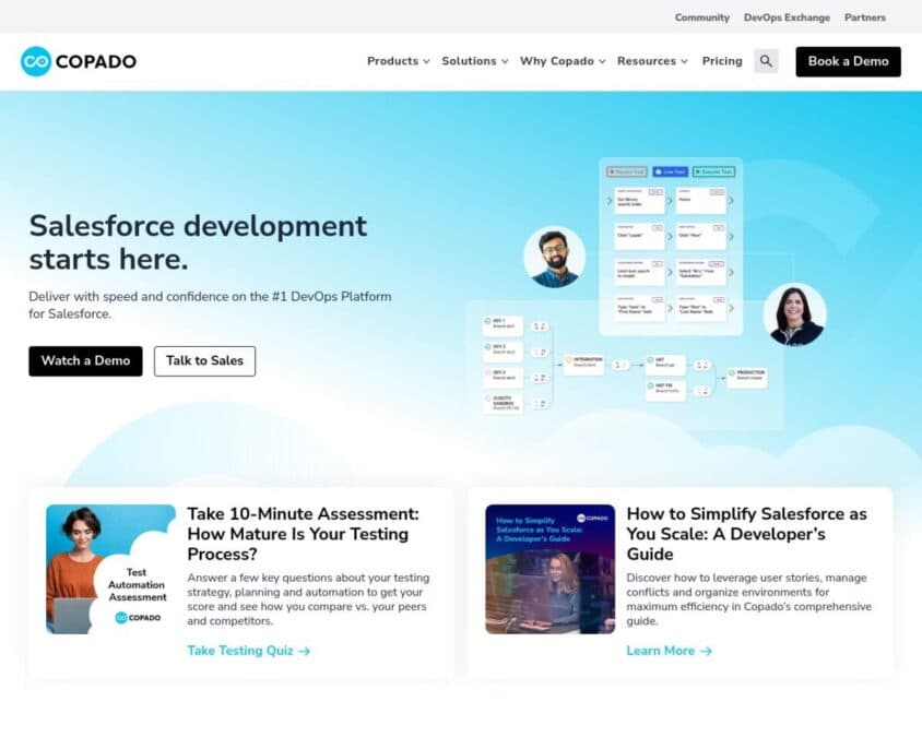 Copado company homepage snapshot