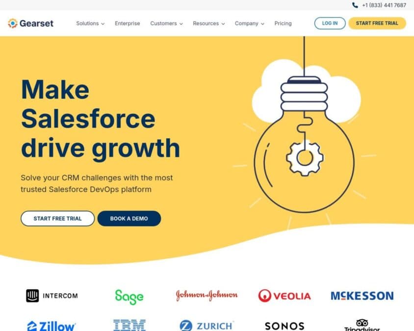 Gearset company homepage snapshot