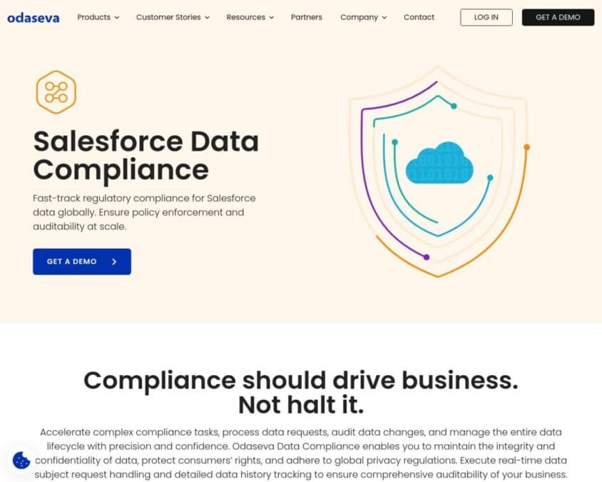 Odaseva Salesforce Data Compliance Home Page