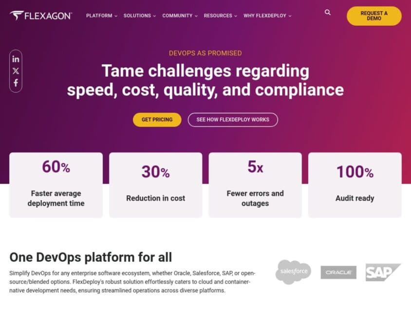 Flexagon company homepage snapshot