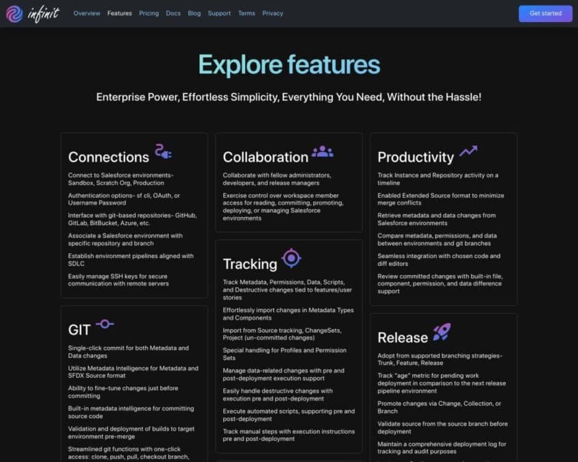 Infinit Product Home Page